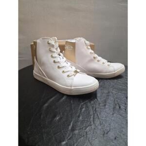 Bebe White High-Top Sneakers with Gold Hardware – Women’s Size 8.5 – New